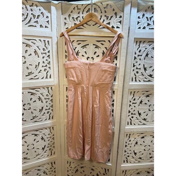 House of CB Micaela Blush Pink Draped Corset Midi Dress Size Large - Picture 4 of 8